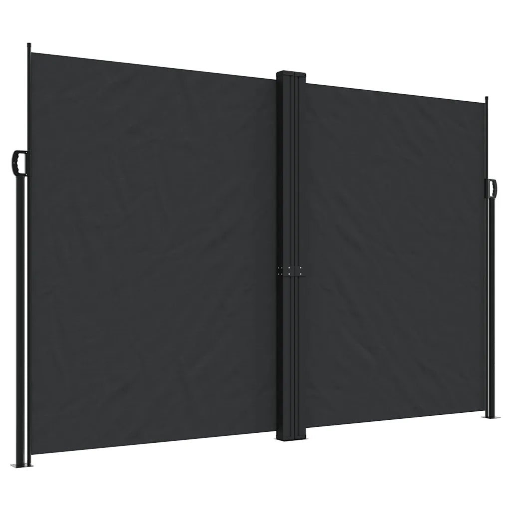Tenda da Sole Laterale Retrattile-Tenda parasole per balcone per giardino Nera 220x600 cm 505567