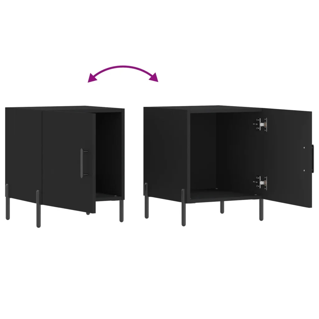 Comodini 2 pz-Set di 2 Tavolino da notte Neri 40x40x50 cm in Legno Multistrato 879182