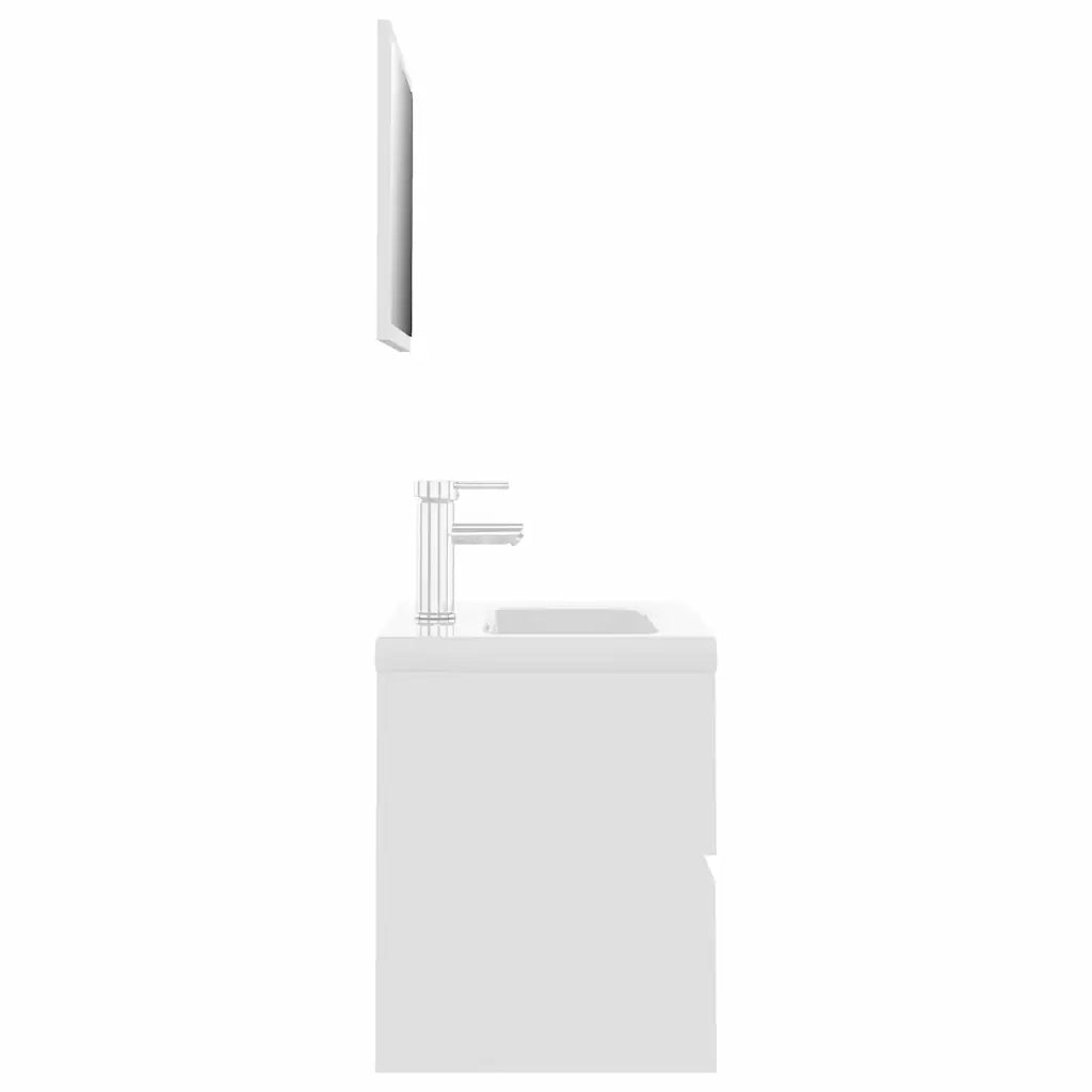 Set Mobili da Bagno Bianco in Legno Multistrato 3071675