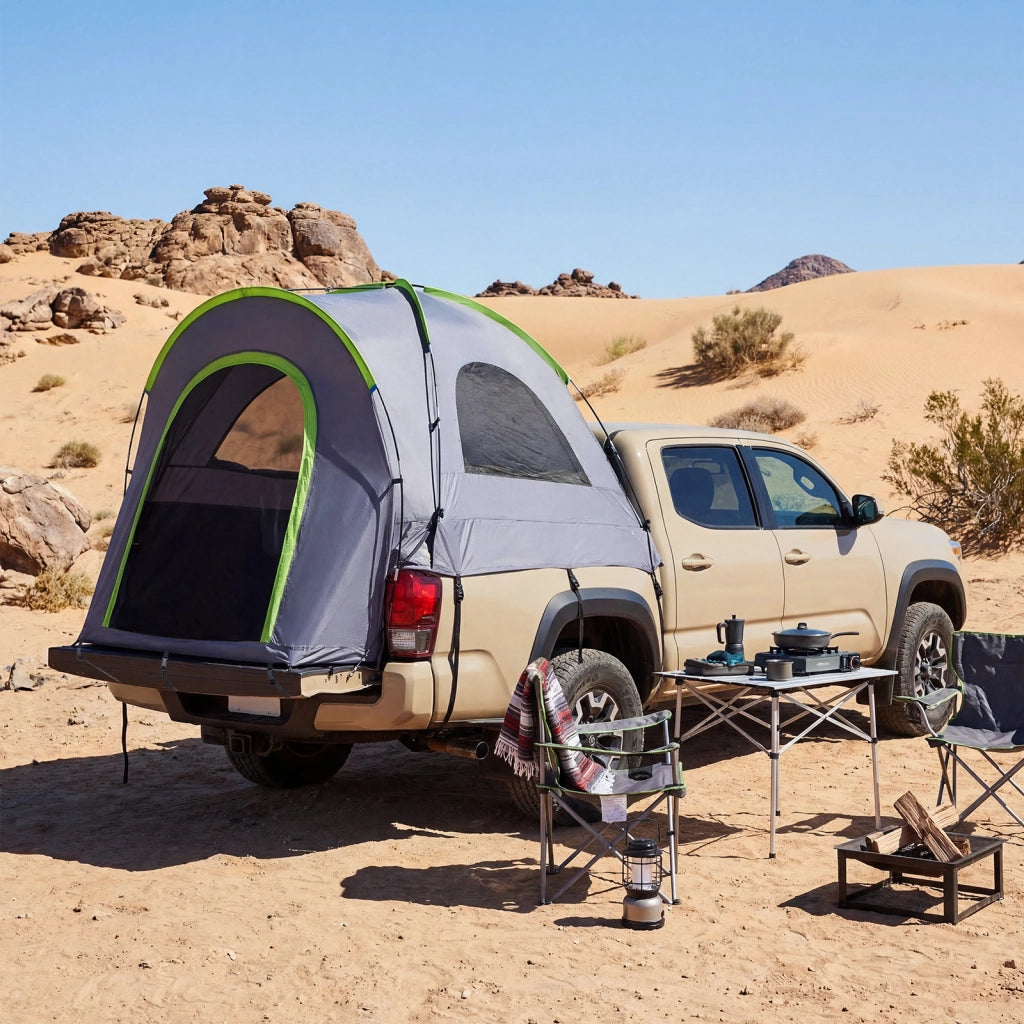 Tenda per pick-up con copertura antipioggia finestre ventilate e borsa datrasporto, Tenda impermeabile per cassone camion 168-177 cm