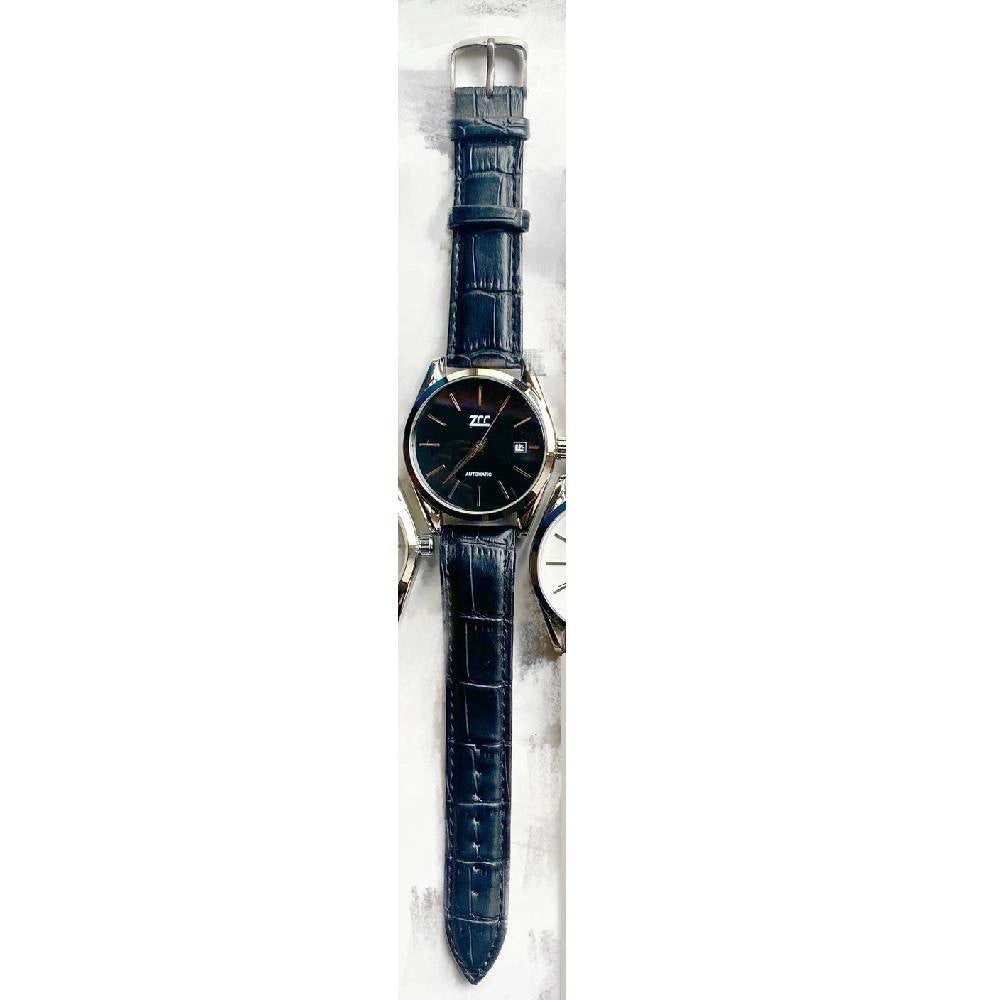 Trade Shop - Orologio Polso Zcc Z003 Uomo Analogico Automatico Data Elegante Quadrante Nero -