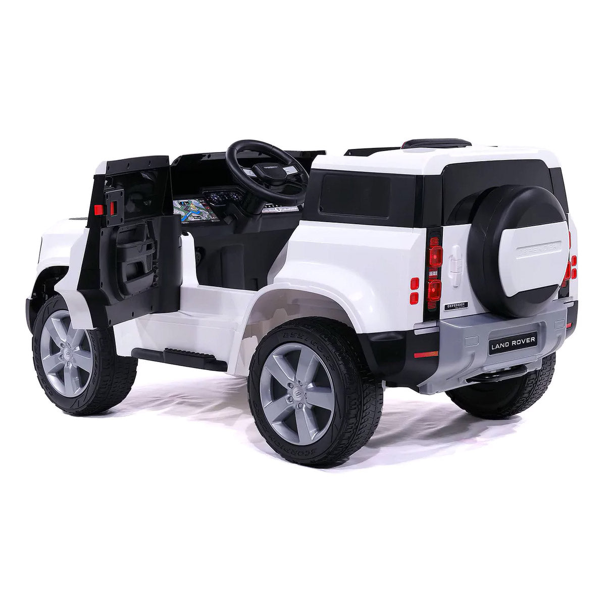 Macchina Elettrica per Bambini 12V con Licenza Land Rover Defender Bianca
