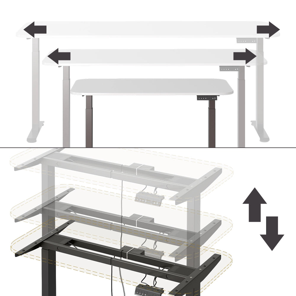 Vicco Scrivania Nero/bianco 120 x 60 cm 2 motori