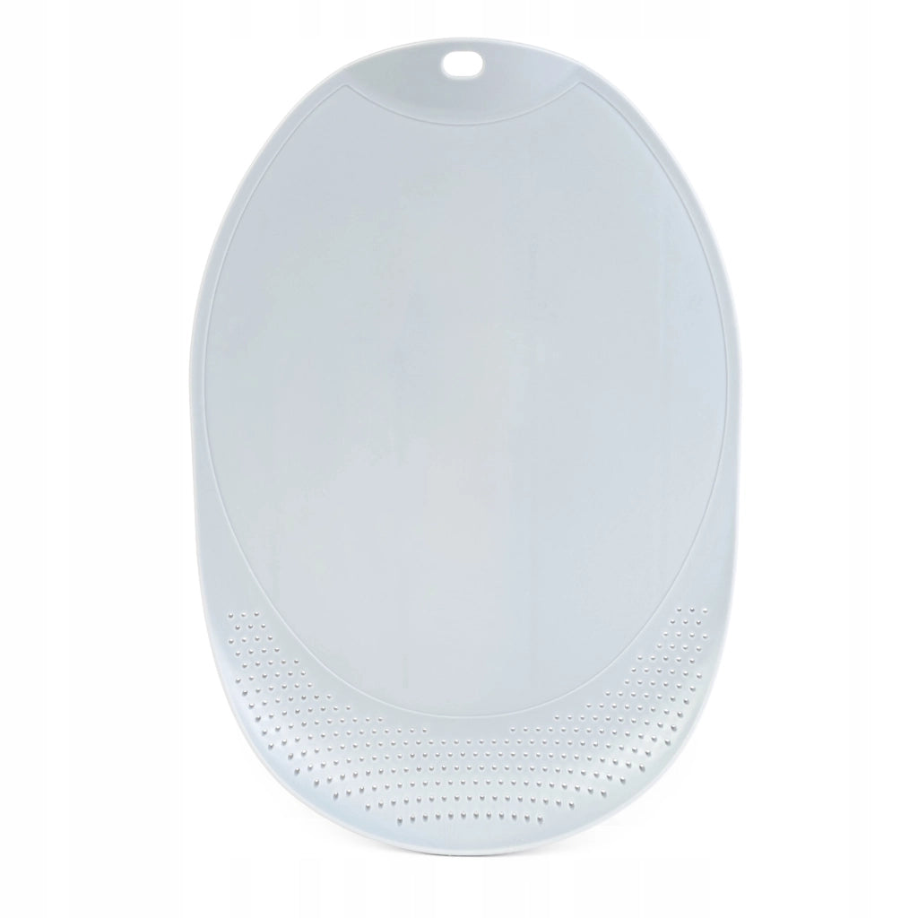 Tagliere da cucina in plastica KADAX con scolapiatti e manico, grigio, 38x25 cm