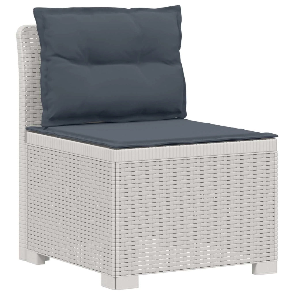 Divano da giardino 3 posti con cuscini in look rattan PP Bianco 8011987