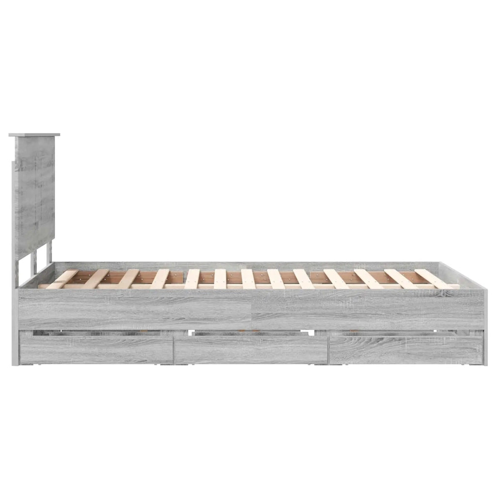 Struttura del letto con cassetto Grigio Sonoma 120 x 190 cm