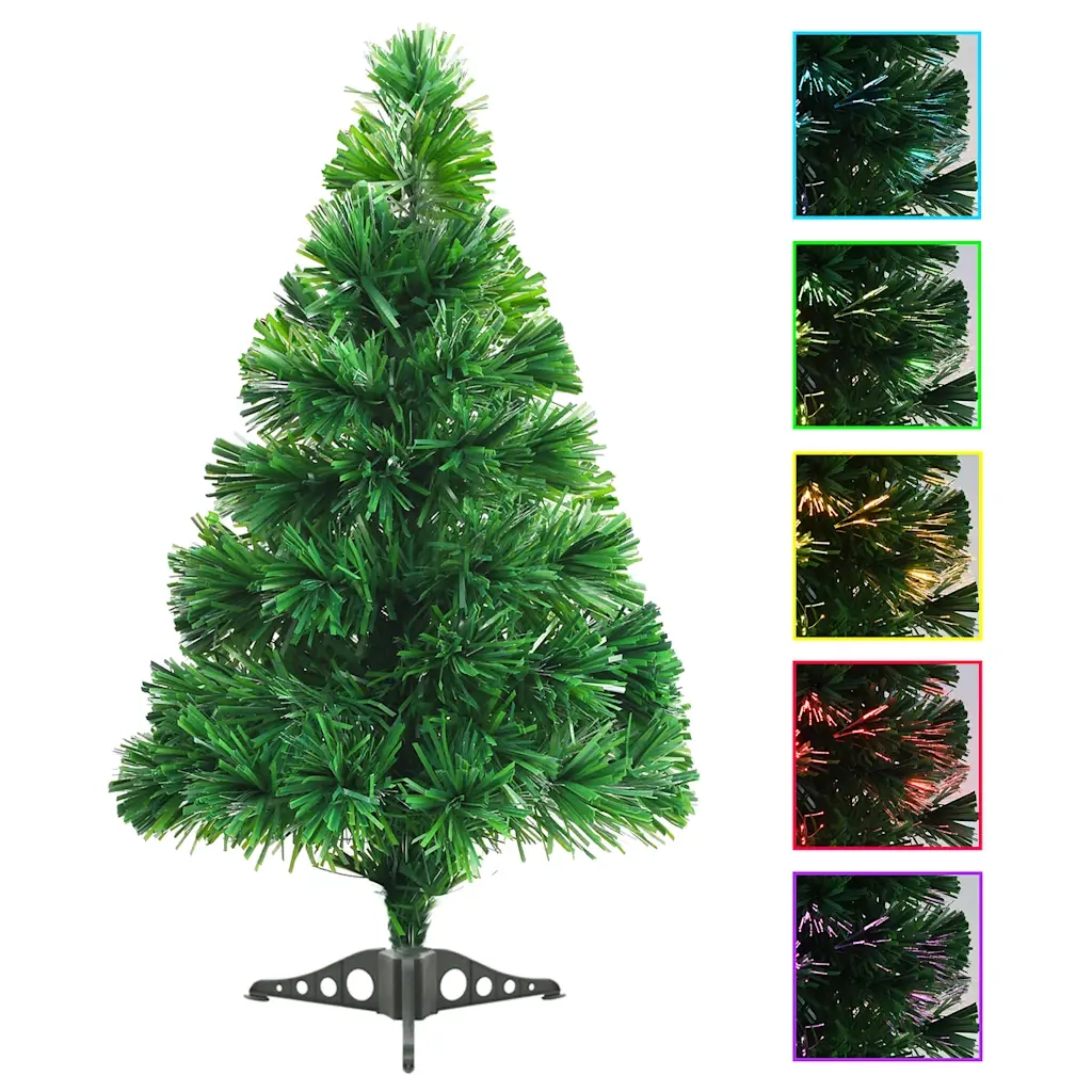 Albero di Natale Artificiale in Fibra Ottica 64 cm Verde 246402