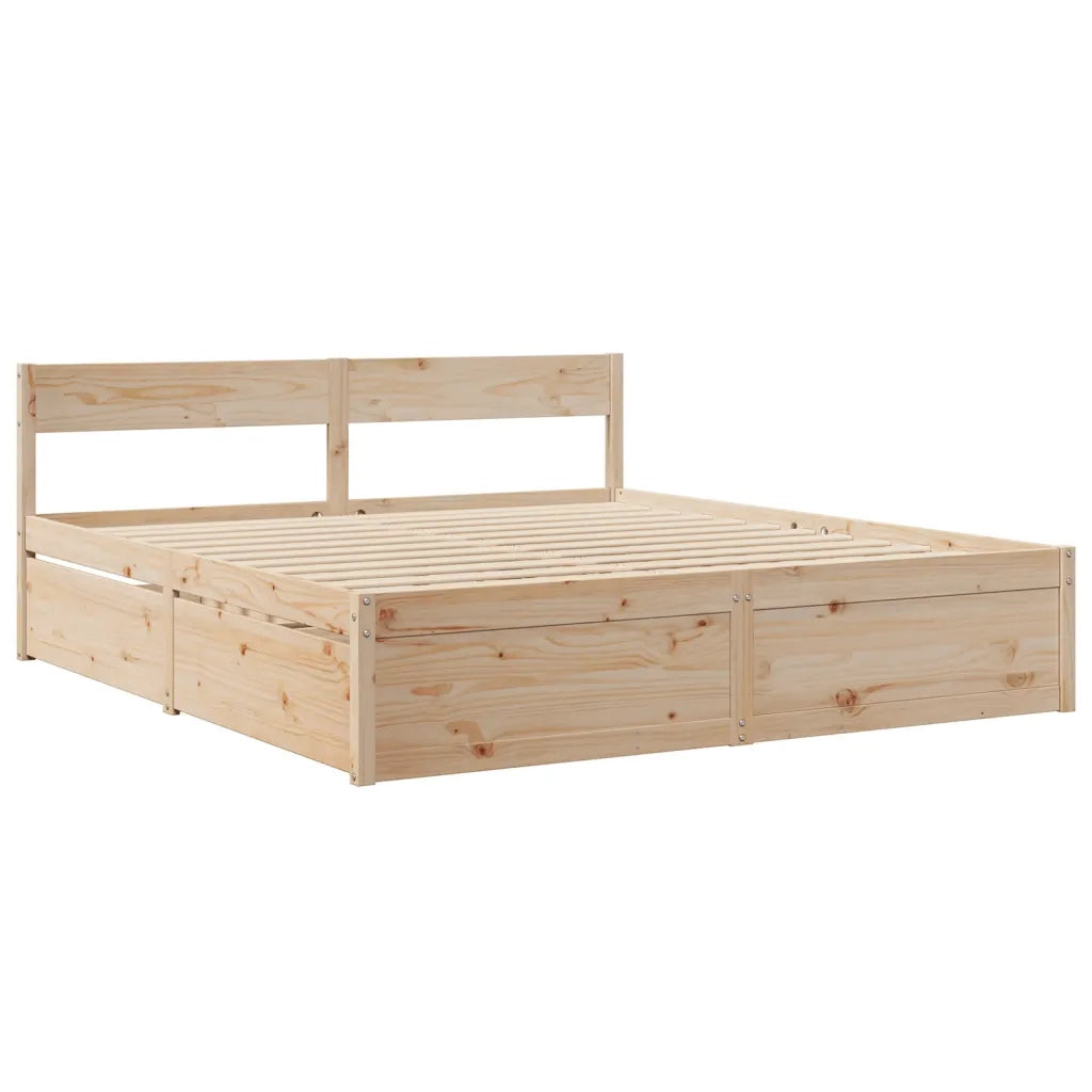 Letto senza Materasso 200x200 cm in Legno Massello di Pino 3282336