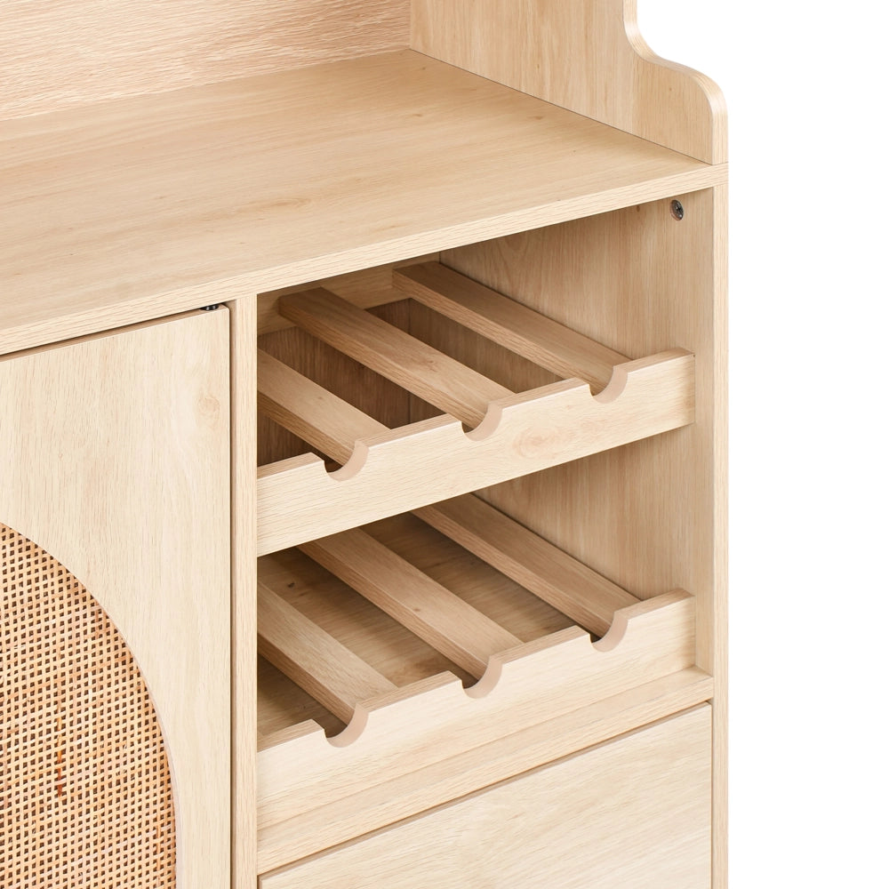 Mobile per cucina decorativo in truciolato marrone chiaro con ripiani e display Sala da pranzo Cucina