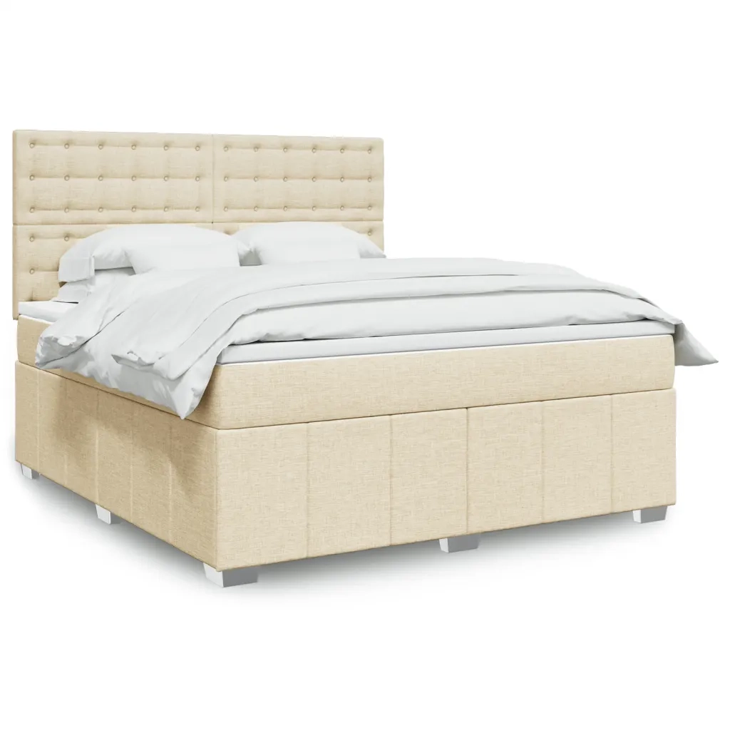 Giroletto a Molle con Materasso Crema 180x200 cm in Tessuto 3291766