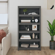 Libreria Grigia 80x35x154 cm in Legno Massello di Pino 821691