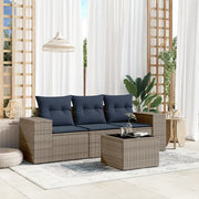 Salotto da Giardino-Set Divani da Giardino 4 pz con Cuscini Grigio in Polyrattan 692544