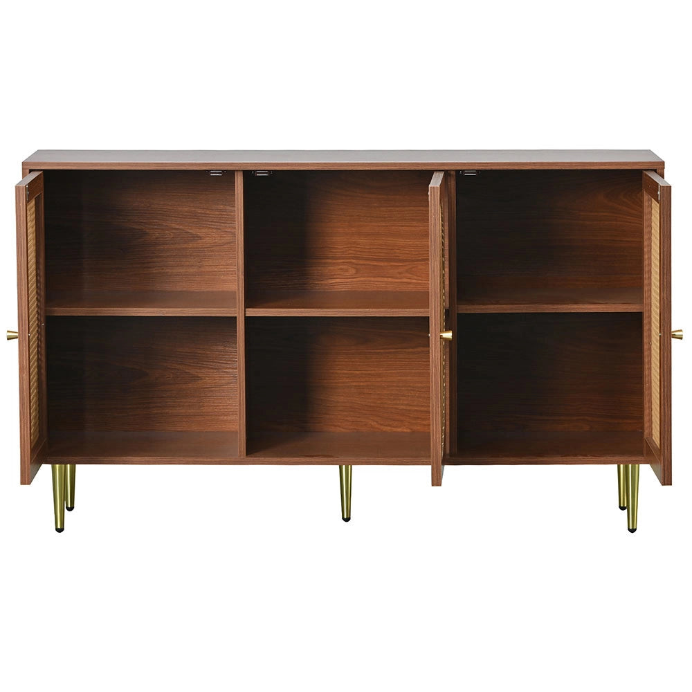 Buffet con 3 porte in rattan - Xylo - Maniglie metalliche per soggiorno ufficio