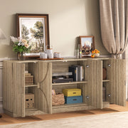 OKWISH Credenza con Ante e Ripiani Regolabili, Apertura Silenziosa, per Soggiorno e Sala da Pranzo, 160 × 40 × 80 cm