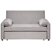 Divano letto in tessuto grigio con funzione letto pieghevole Divano minimalista