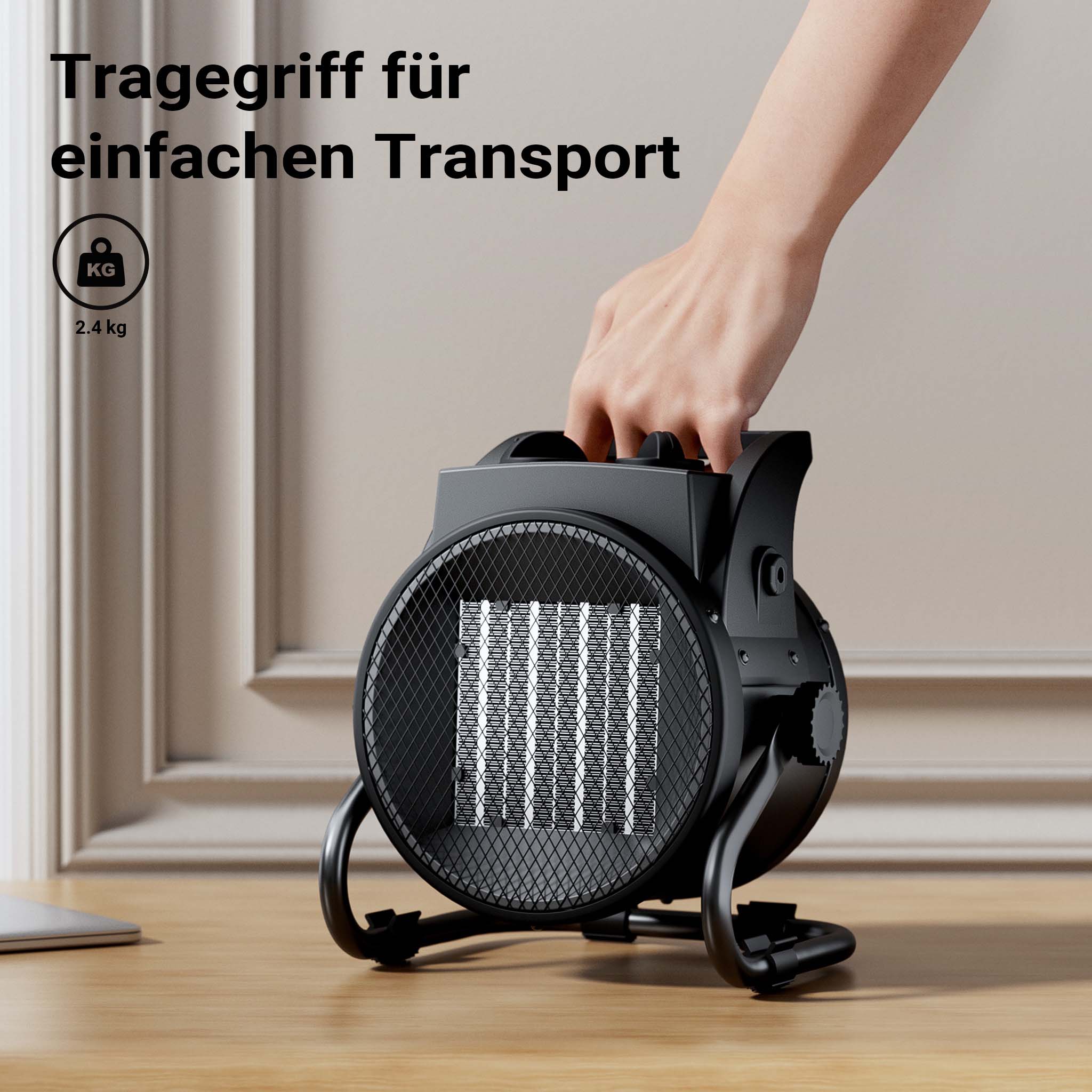 Termoventilatore ceramico Stufa elettrica in ceramica 3kW con termostato 40m² 3000W 3 livelli