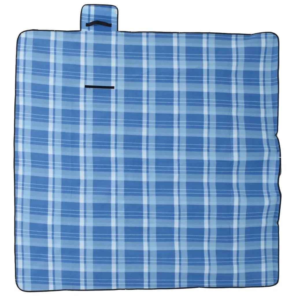 Tovaglia da Picnic Pieghevole A Quadri Blu 200x200 cm Velluto 4004208