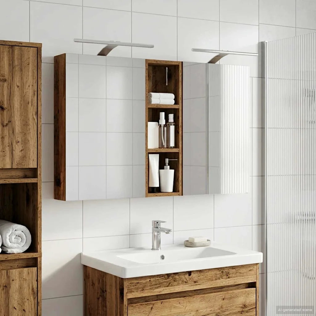 Set di Armadi da Bagno con porta 3 pcs 100 x 10,5 x 60,5 cm 3403710
