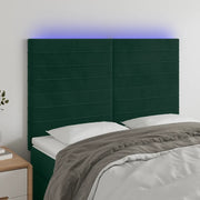 Testiera a LED Verde Scuro 144x5x118/128cm in Velluto 3122615