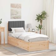 Letto con Testiera Rivestita Grigio scuro 75 x 190 cm 877810