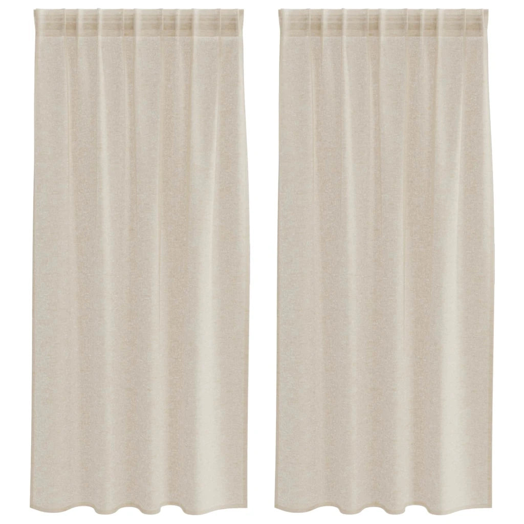 Tenda in Velo con tende 2 pcs Sabbia 175 x 140 cm Poliestere 4108018