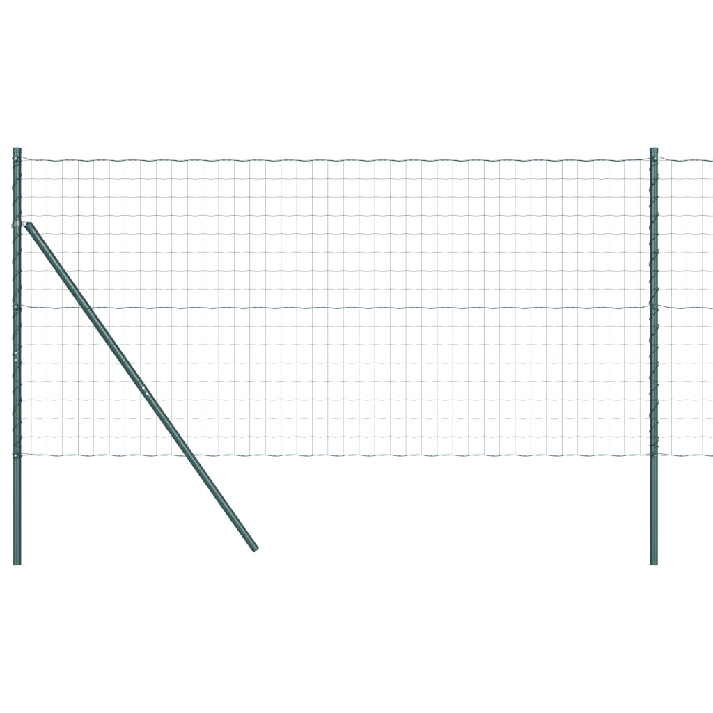 Recinzione Euro con 7 pali 1.2x10 m Acciaio zincato Verde