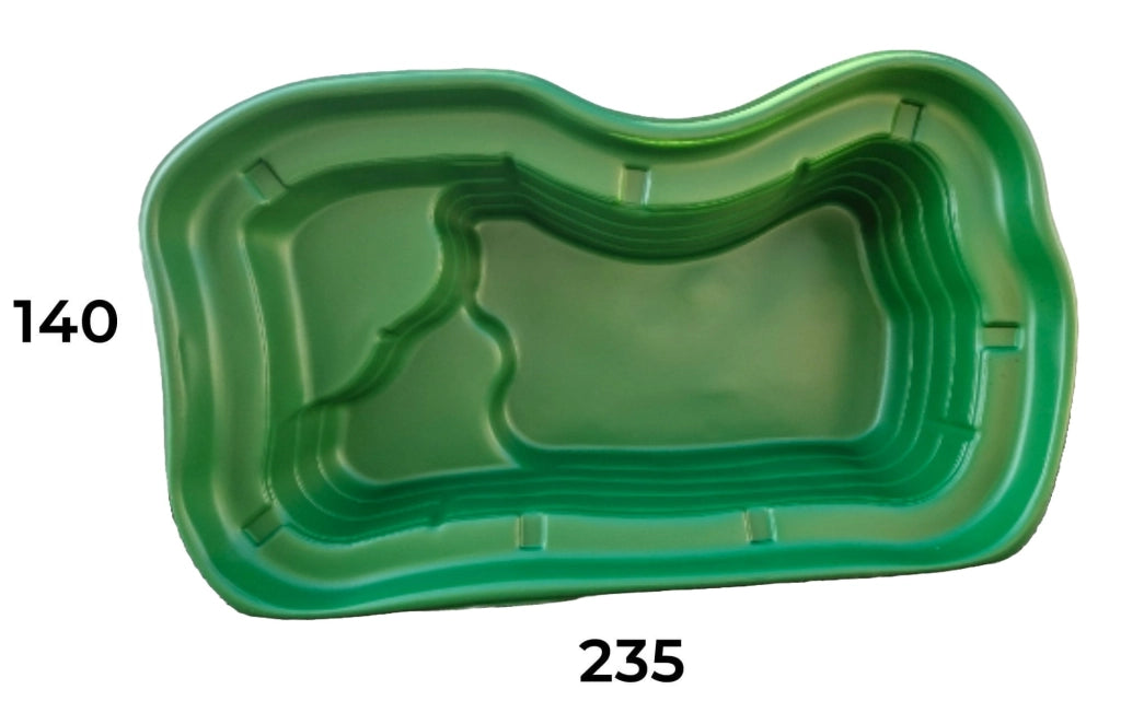 Kit Laghetto Artificiale + Pompa Filtro da Giardino 235x140x60 cm in Polietilene 1000 Litri Verde