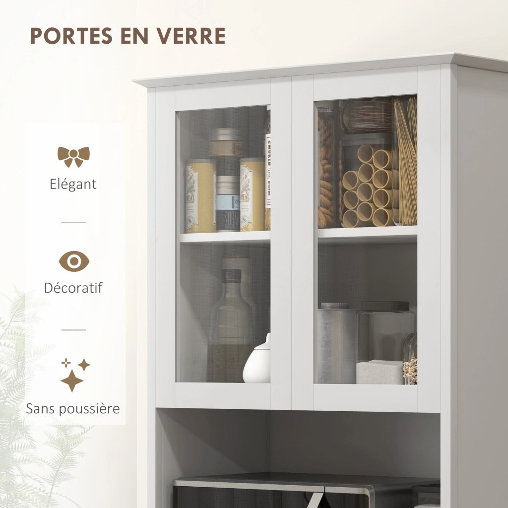 Armadio per cucina con 2 ante 3 cassetti e nicchia centrale ¨C zephmum ¨C bianco 68x38x172 cm