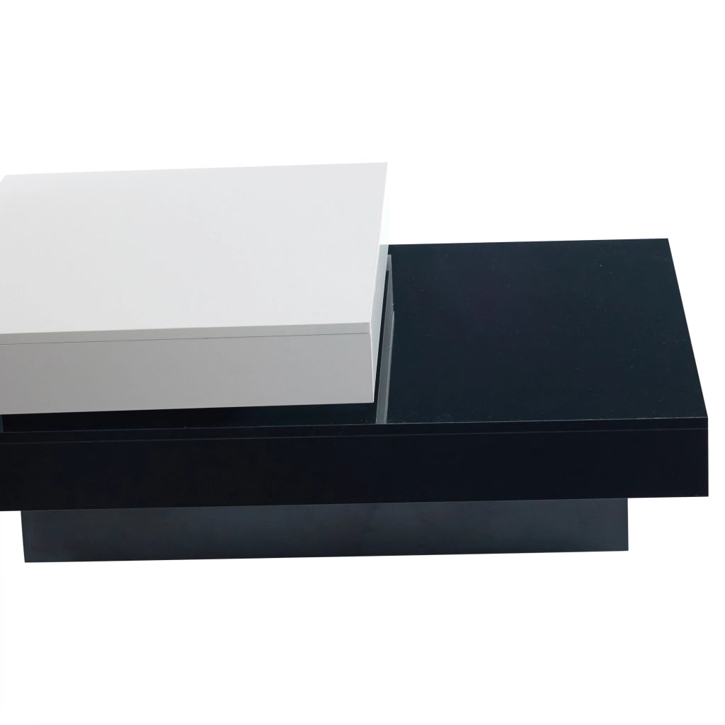 TAVOLINO DA CAFFÈ Girevole 103x60x35.5 cm Bianco Nero in Truciolare