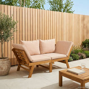 Panchina da giardino 3 in 1 con cuscini Naturale 42027061