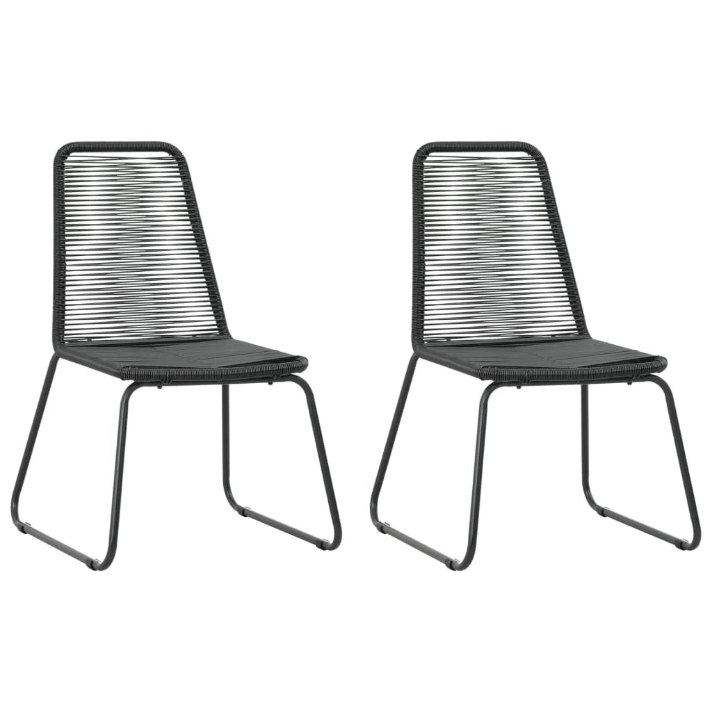 Set di mobili da giardino mobili da esterno set da 3 pezzi rattan nero e PVC 02_0016063