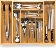 Organizzatore di carico in bambù - Organizzatore di cucina - Disegno estensibile - 43 x 53 cm - Bambù naturale