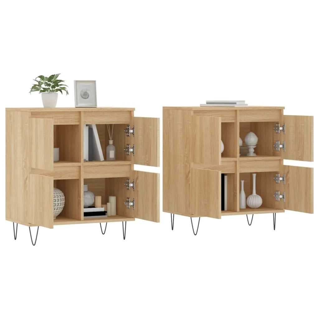 Credenze 2 pz | Madia | Buffet da pranzo | Armadio da pranzo Rovere Sonoma in Legno Multistrato