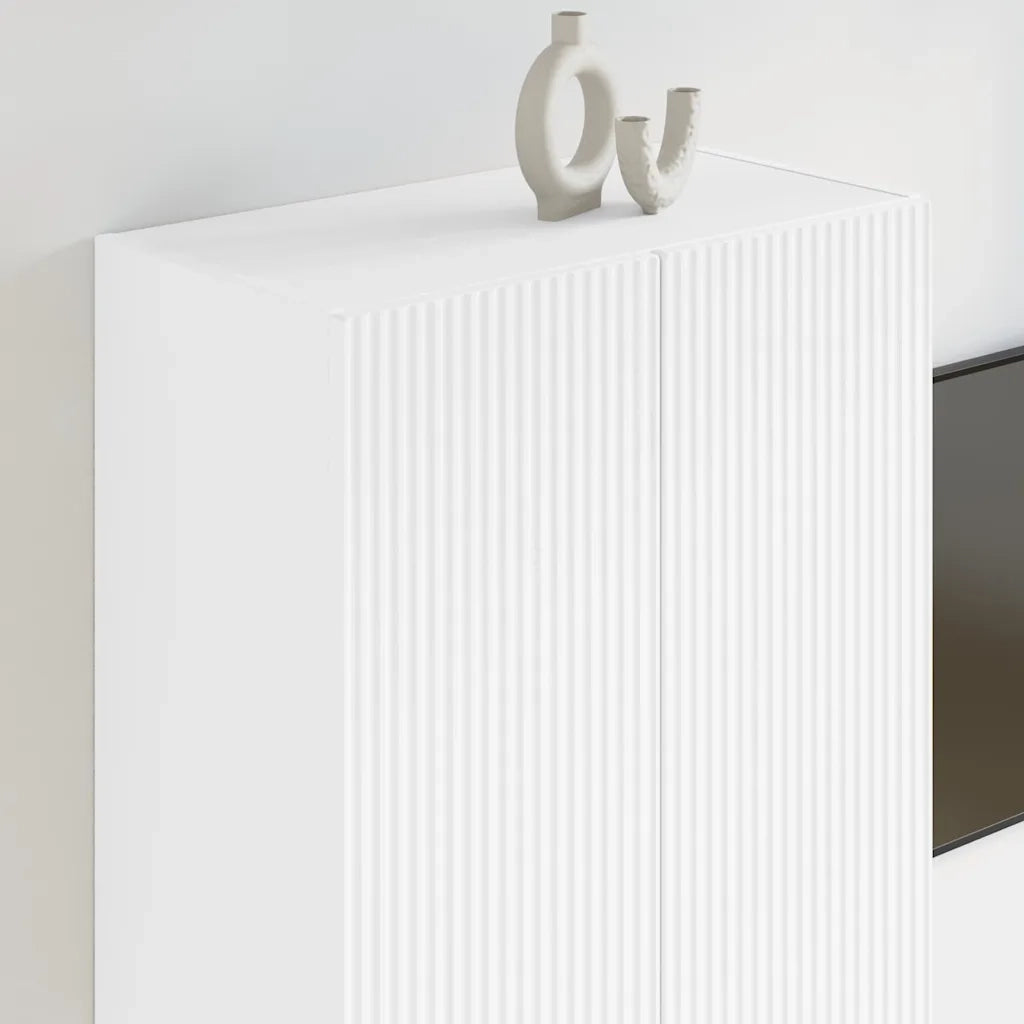 Mobile TV da Parete | Armadietto TV | Mobile Porta TV Bianco 59,5 x 31 x 100 cm Legno multistrato