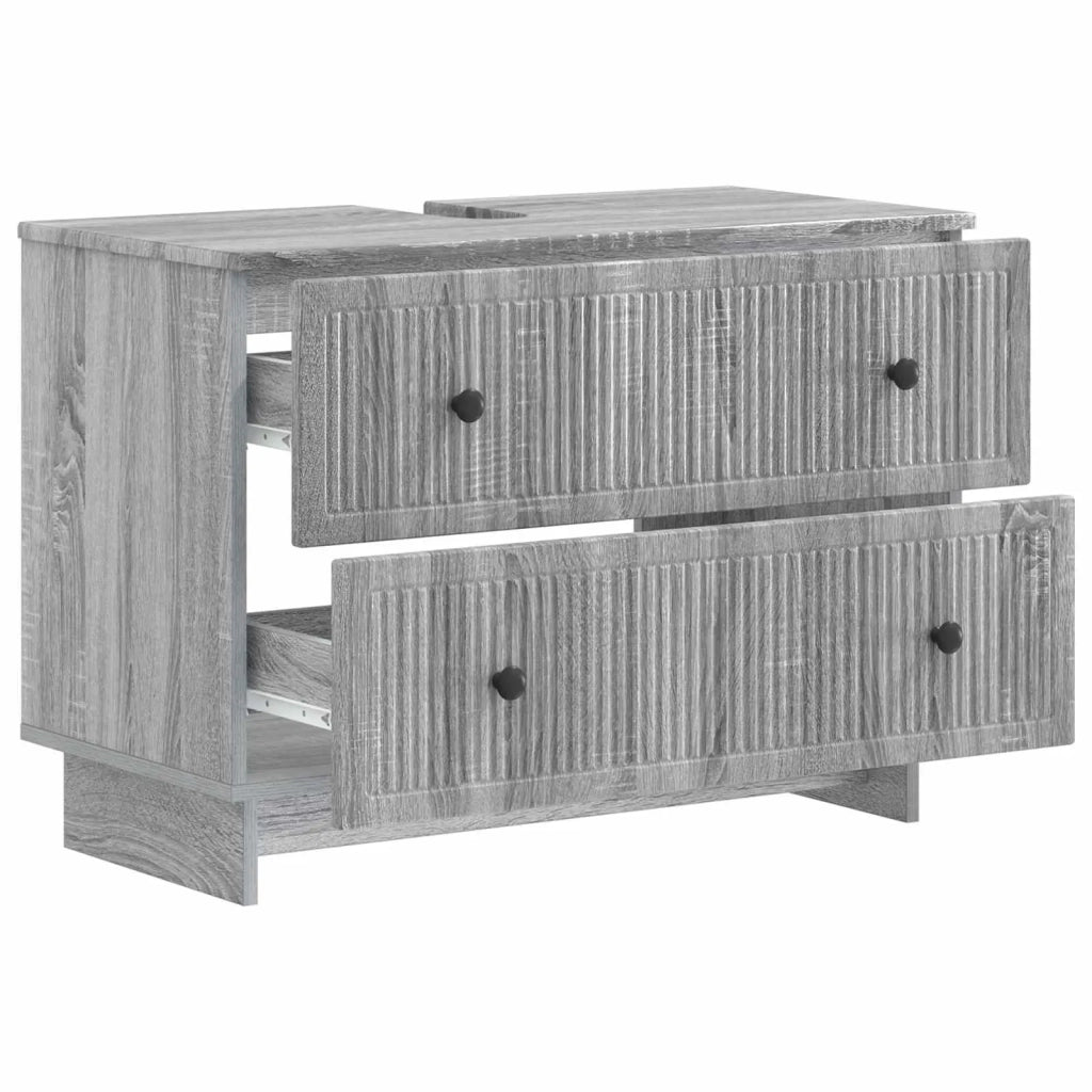 Armadio per Lavabo da Bagno EDE Sonoma grigio 82 x 41 x 59 cm 895921