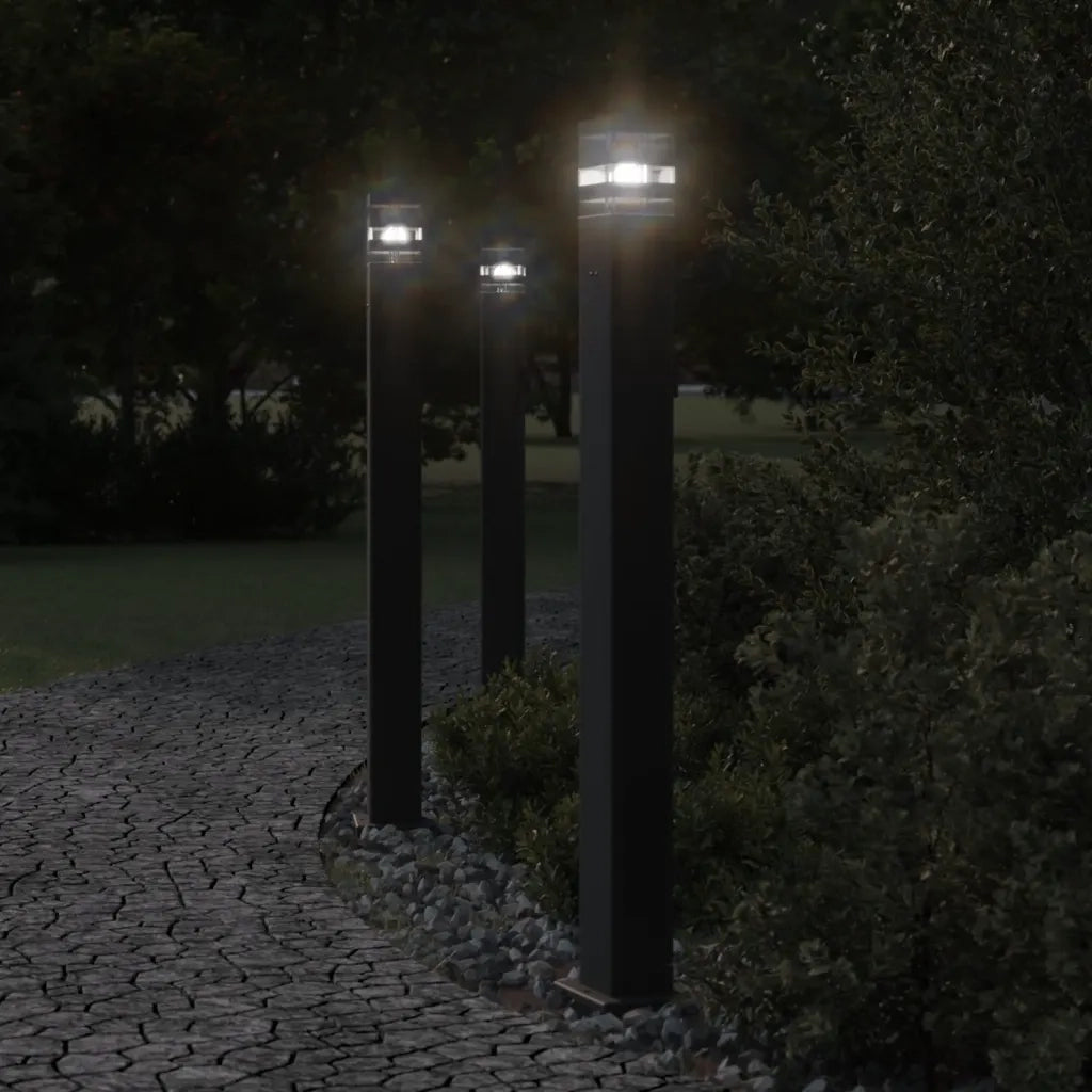 Lampada da Terra per Esterni con Presa Nera 110 cm Alluminio CFW3807134