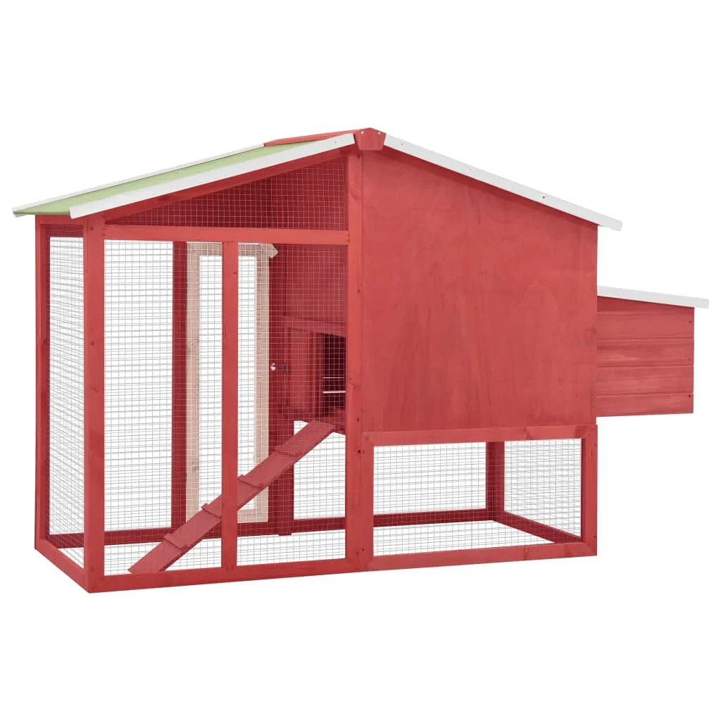 Pollaio con nido 191 x 67 x 117 cm legno massello di abete rosso e bianco 02_0001676