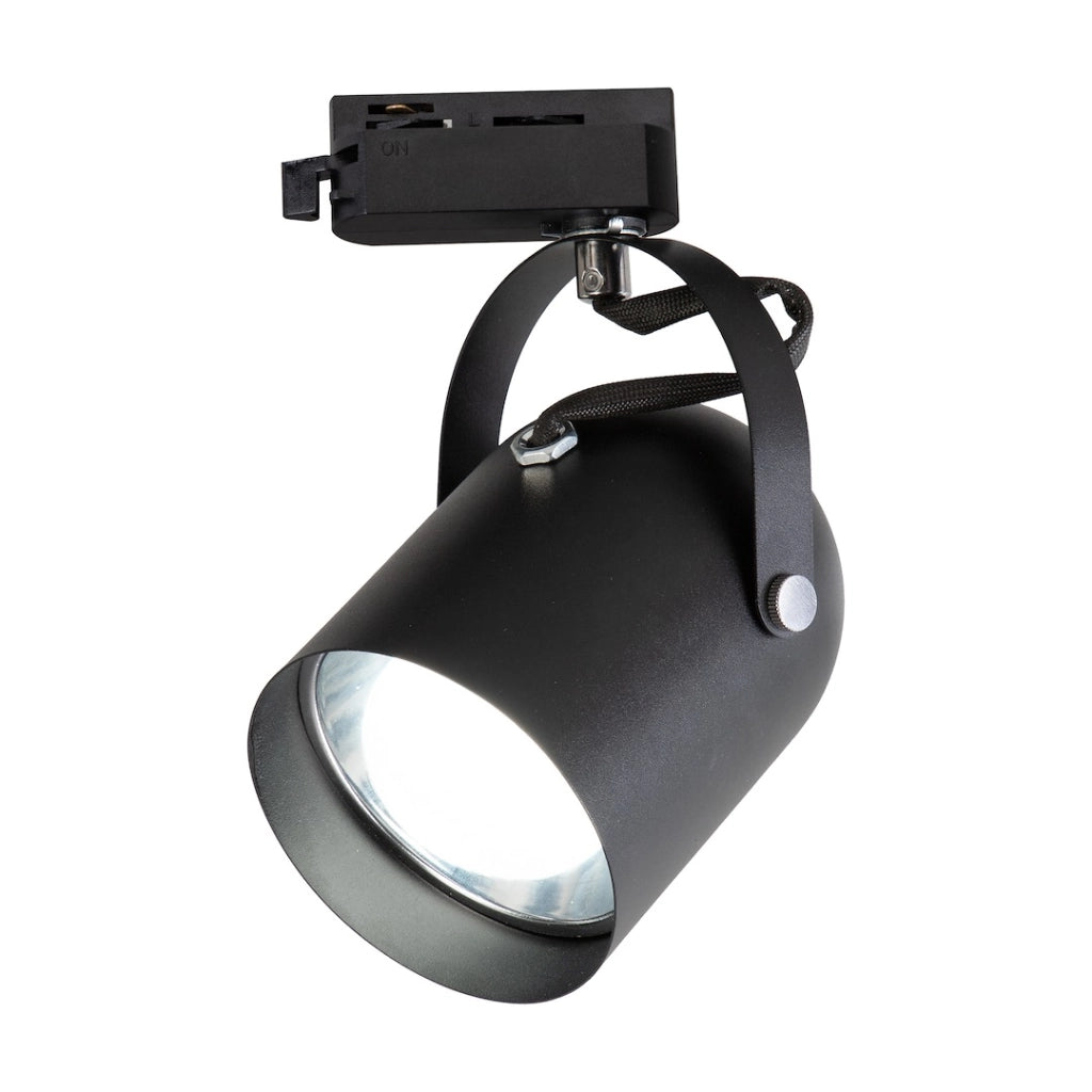 Faretto a binario 1F nero orientabile E27 15W Quber