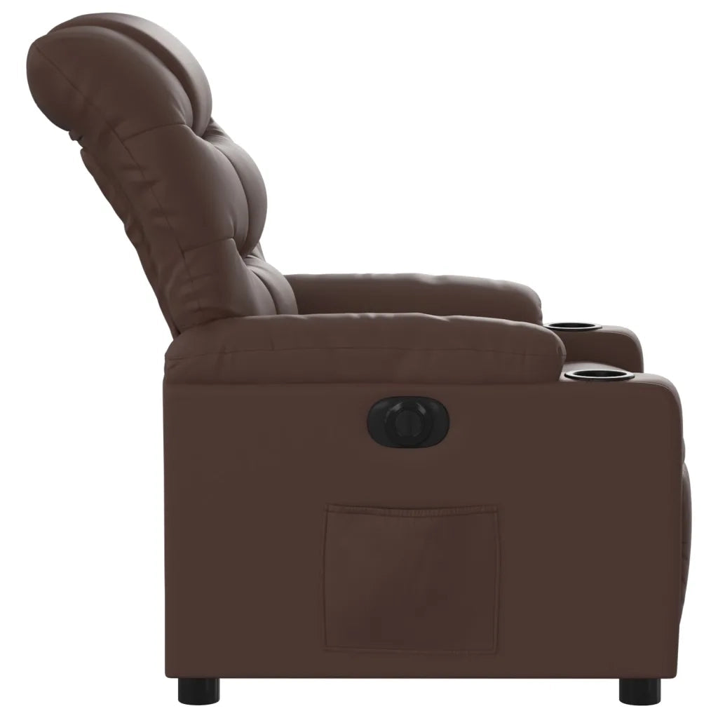 Poltrona Reclinabile Elettrica Marrone in Similpelle 3206587