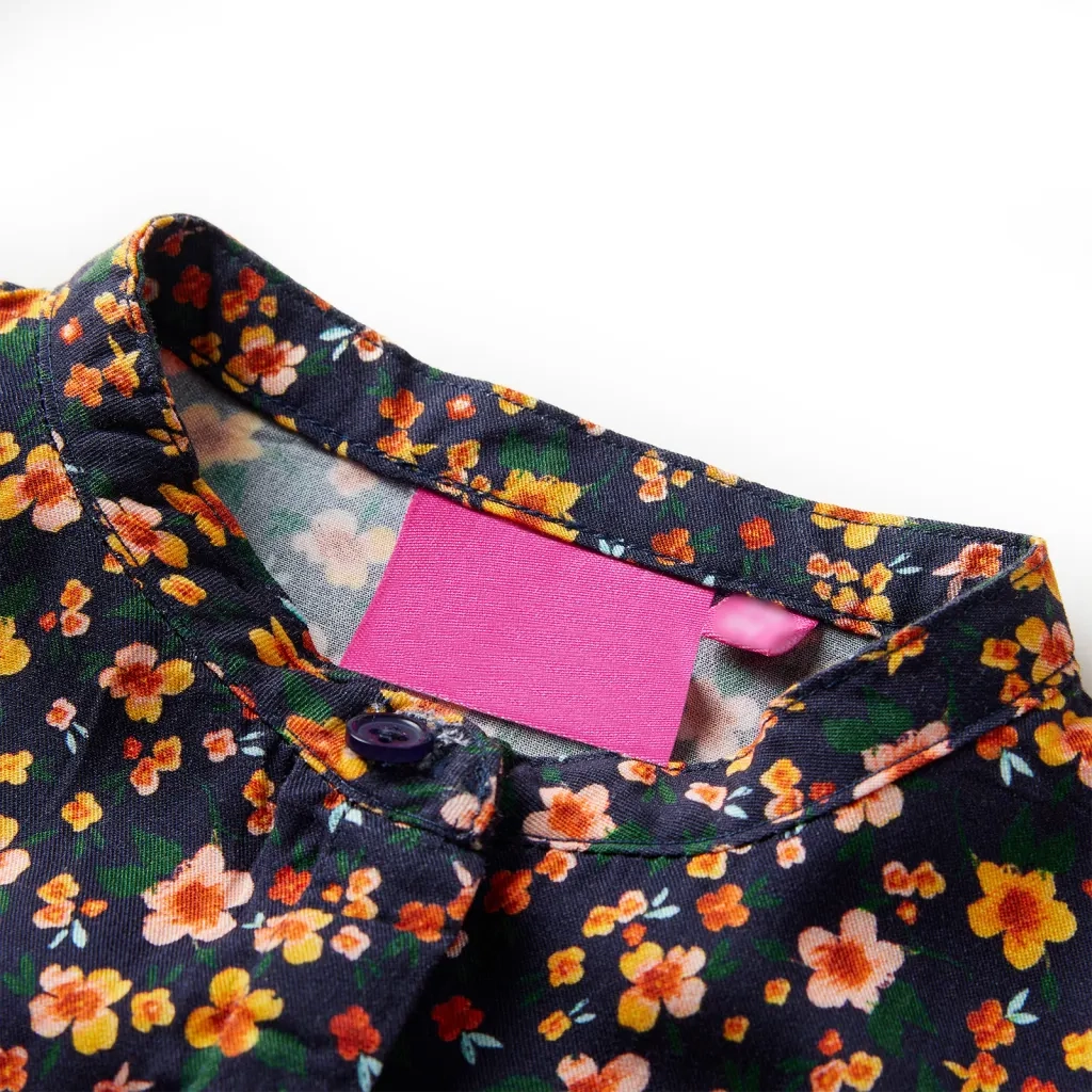 Camicia da Bambina con Colletto Fascia Blu Marino 140 13958