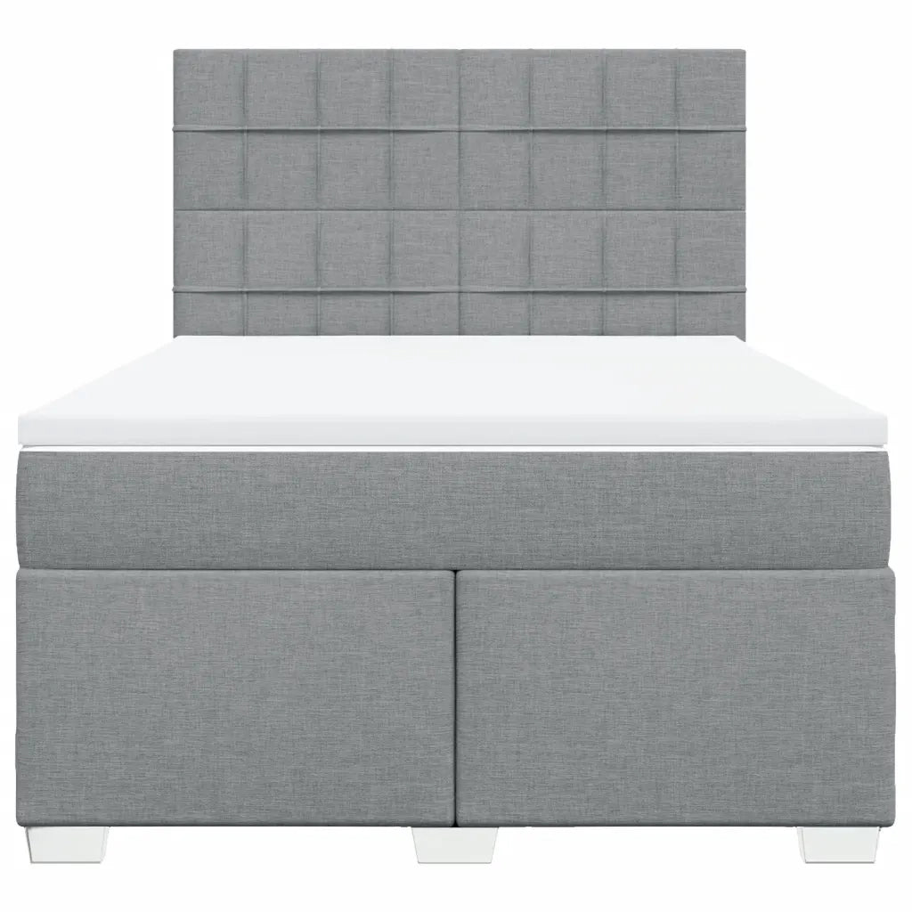 Giroletto a Molle con Materasso Grigio Chiaro 160x200cm Tessuto