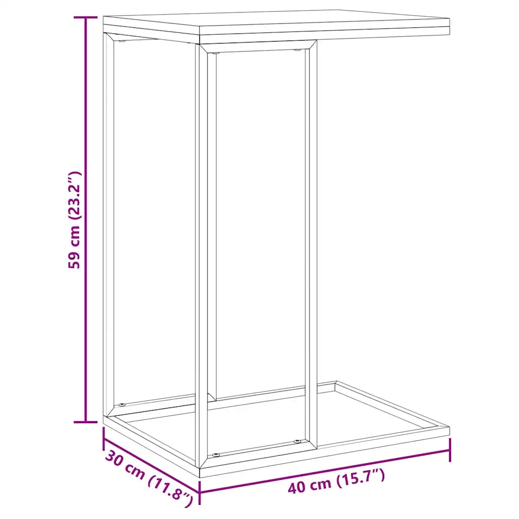 Tavolino da Salotto Nero 40x30x59 cm in Legno Multistrato 336129