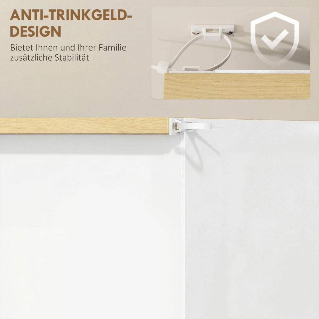 Armadio per scarpe con 3 ante ¨C zephmum ¨C bianco e marrone 72x26x112 cm