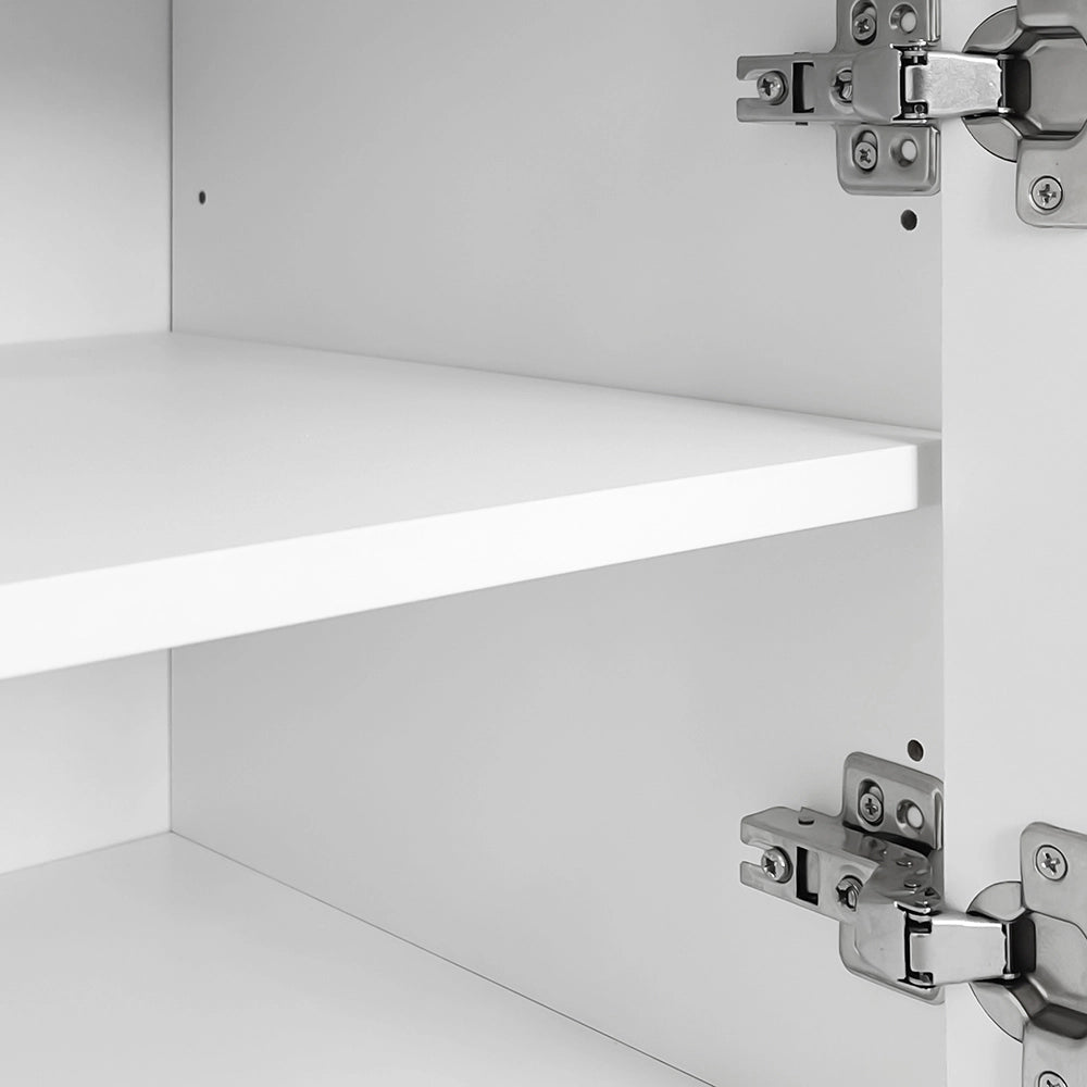 Tavolo trucco con specchio LED - Xylo - L100/H75/P40 cm - Bianco - Tre cassetti spaziosi