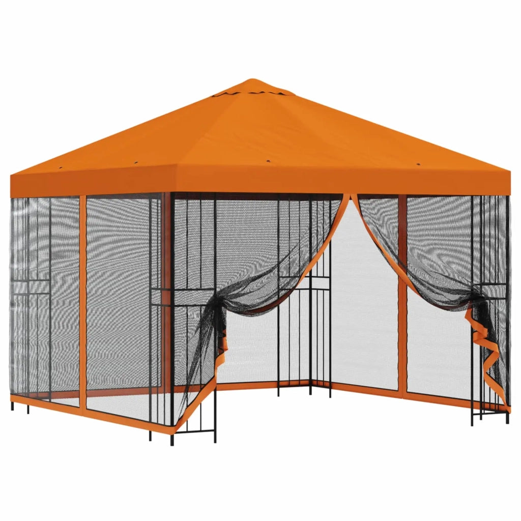 Gazebo da giardino con pareti laterali 3 x 3 m Arancione