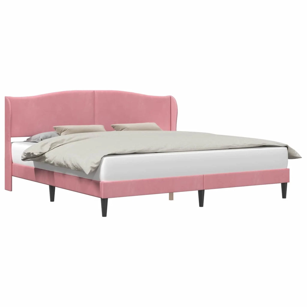 Struttura del letto con testiera Rosa 180 x 200 cm Velluto 42027938