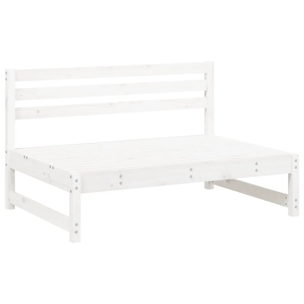 Salotto da Giardino-Set Salotto da Giardino 2 pz Bianco in Legno Massello di Pino