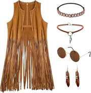 Abbigliamento Hippie - Vestito con Frange - Stile Anni '60 e '70 - Carnevale - Halloween