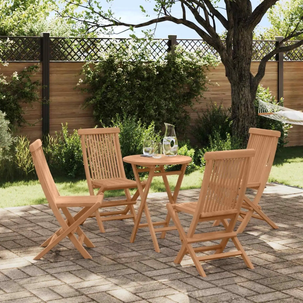Set da Giardino 5 pz Marrone Legno Teak Massello 3437385