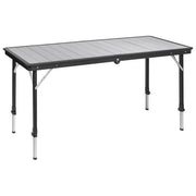 Brunner Dinemic 6, tavolo da campeggio pieghevole, alluminio, regolabile in altezza 56 85 cm, 6 posti, portata 50 kg